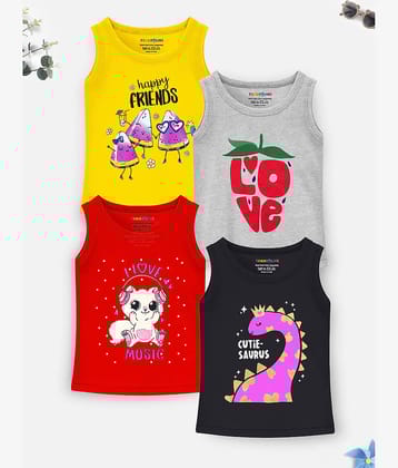 Trampoline Pack of 4 Girls Cotton Blend T-Shirt ( Multicolor )