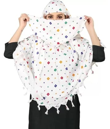 Flyhomes White Cotton Women's Scarf ( Pack of 1 )