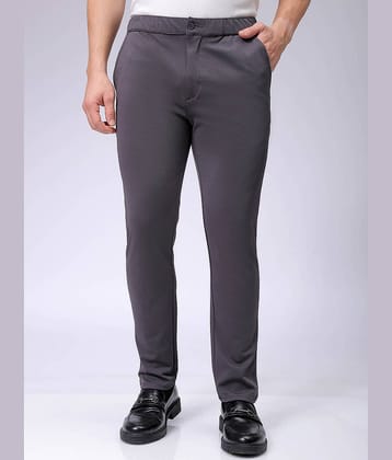The Indian Garage Co. Slim Flat Men's Formal Trouser - Light Grey ( Pack of 1 )