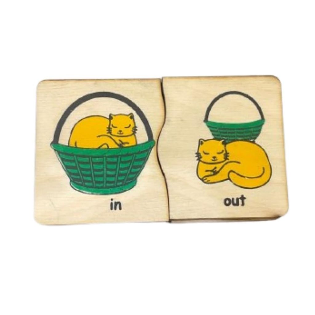 Zuvoy Opposite Pals Wooden Opposites Matching Puzzle | Montessori Educational Toy for Early Learning | Cognitive Development & Language Skills for Kids (3+ Years)