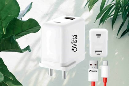 Ovista 80 W Supervooc 8 A Wall Charger for Mobile with Detachable Cable  (White, Cable Included)
