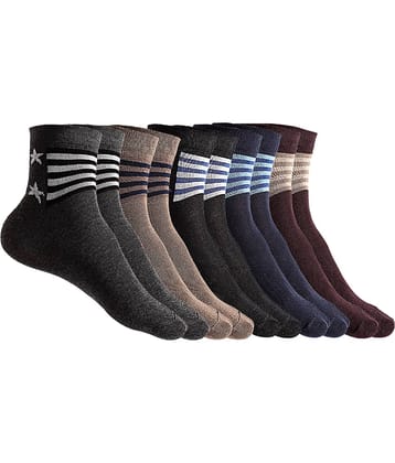 Texlon - Multicolor Cotton Men's Ankle Length Socks ( Pack of 5 )