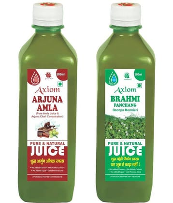 Axiom Brahmi Juice 500Ml + Arjuna Amla Juice 500Ml , Ayurvedic Juice Combo Pack