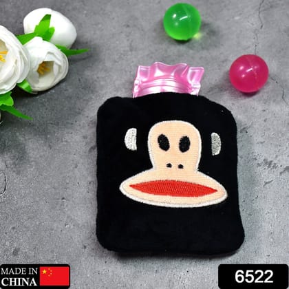 Black Small Hot Water Bag with Cover for Pain Relief