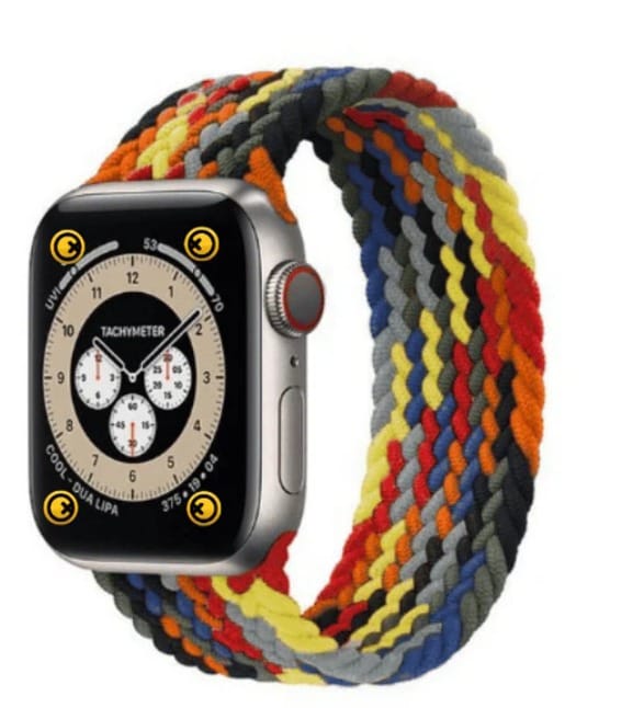 Rainbow - Artisan-crafted Nylon Braided Apple Watch Strap - Multi Color 45 MM