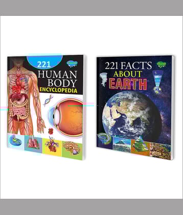 Sawan Present Set Of 2 Encylopedia | 221 Human Body Parts Encyclopedia And 221 Facts About Earth (Perfect Binding, Manoj Publications Editorial Board)