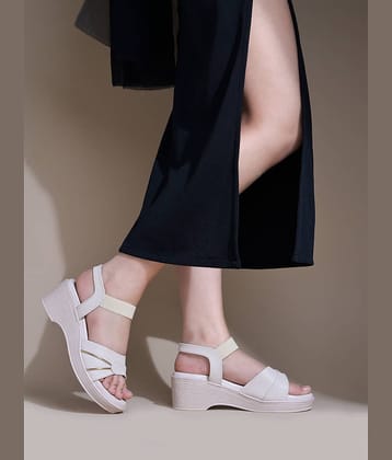 Shoetopia Cream Women's Sandal Heels