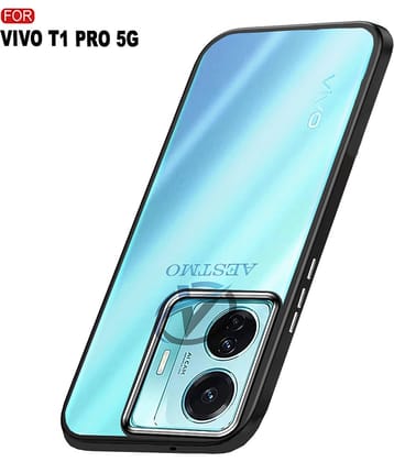 AESTMO - Transparent Polycarbonate Plain Cases Compatible For Vivo T1 Pro 5G ( Pack of 1 )