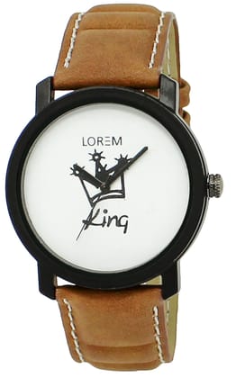 LOREM White & Black King Analog Watch for Men LR18-UF