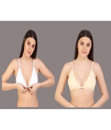 Zourt Pack of 2 Cotton Non Padded Women's Everyday Bra ( Multicolor )