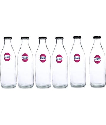 Afast Glass Storage Bottle, Clear, Pack Of 6, 300 ml