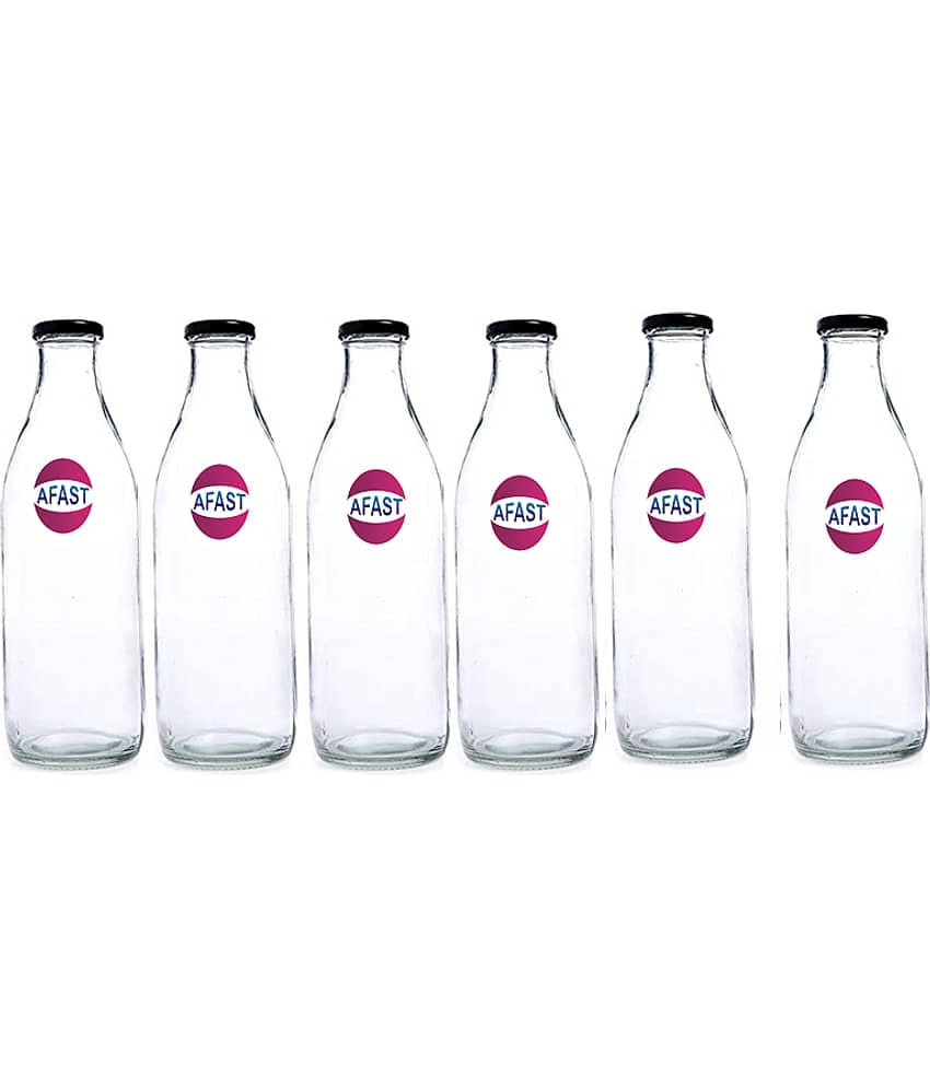Afast Glass Storage Bottle, Clear, Pack Of 6, 300 ml