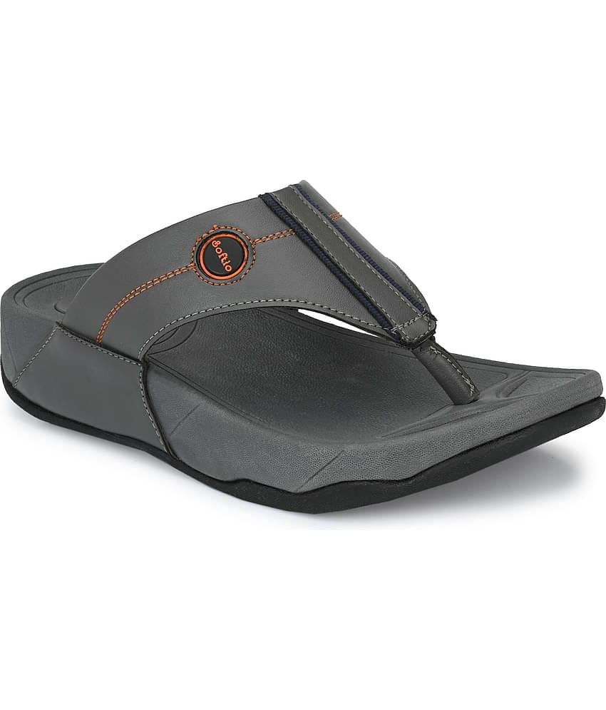 softio - Olive Men's Thong Flip Flop