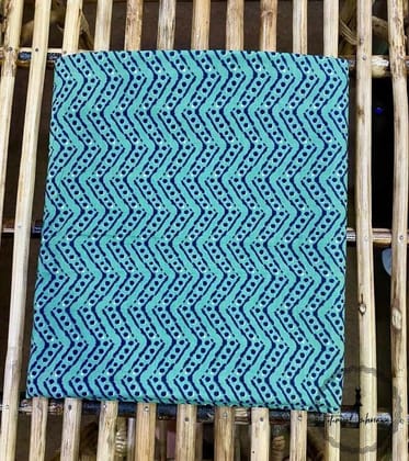 Elegant Unstitched Cotton Fabric for Kurtas-Blue