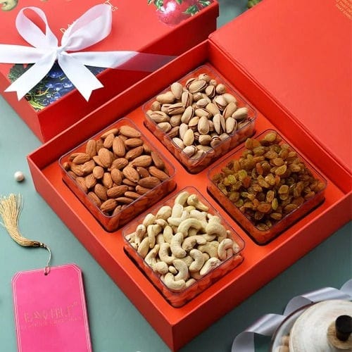 Enjoyable Orange Gift Box of Dry Fruits