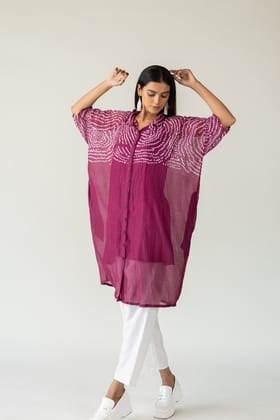 Berry Swirl Bandhani Tunic and Pants Set-S