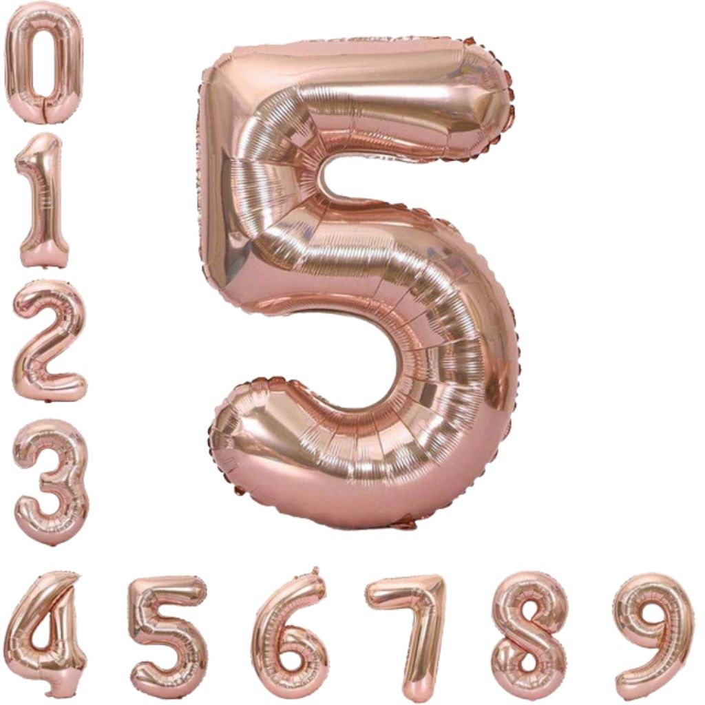 40 Numerical 5 Rose Gold Balloon - Party and Festive Needs | Buy online on ZillyBuy