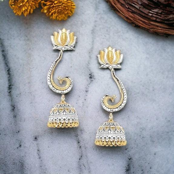 Gold-Toned Dome Shaped Drop Earrings