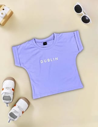 Girls Lavender T-shirt [GT-464] (4-12Years)-5-6Y (Size - 26) / Lavender / Tencel