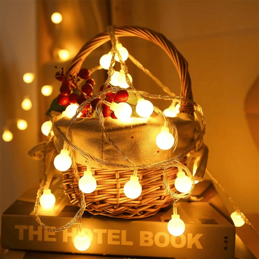 Milky Ball LED String Lights,4 Mtrs-14 LED Fairy Lights for Home Decoration - Party and Festive Needs | Buy online on ZillyBuy