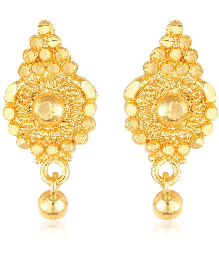 Vighnaharta - Golden Danglers Earrings ( Pack of 1 )