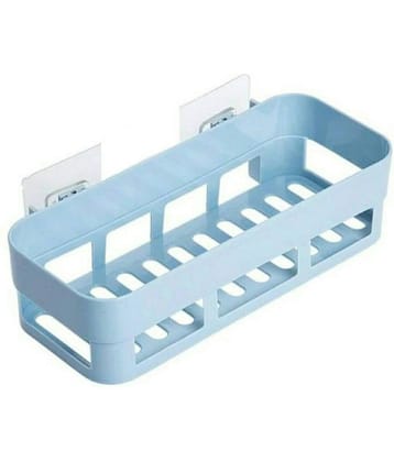Ezybe Self Adhesive Kichen Shelf Light Blue Plastic Storage Racks (Pack of 2)
