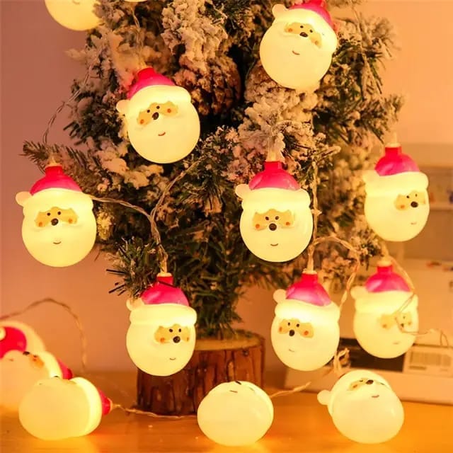Santa face Christmas String decorative light - 10 hangings