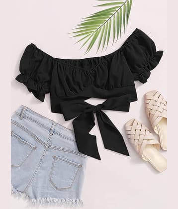 KAHARA Women's Lycra Crop Top ( Black )