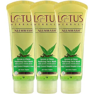 Lotus Herbals Neemwash Neem  Clove Ultra Purifying Face Wash With Active Neem Slices   80Ml  (Pack Of 3)