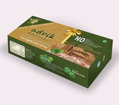 Advik Choco filled Multimillet Cookies - Vallarai (120 Gram)
