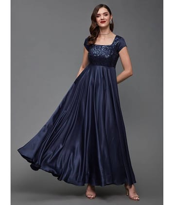 Miss Chase Women Polyester Embellished Ethnic Dress ( Blue )