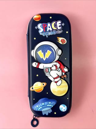 School Kids Hard Case Space Print Pencil Pouch (Random Design)