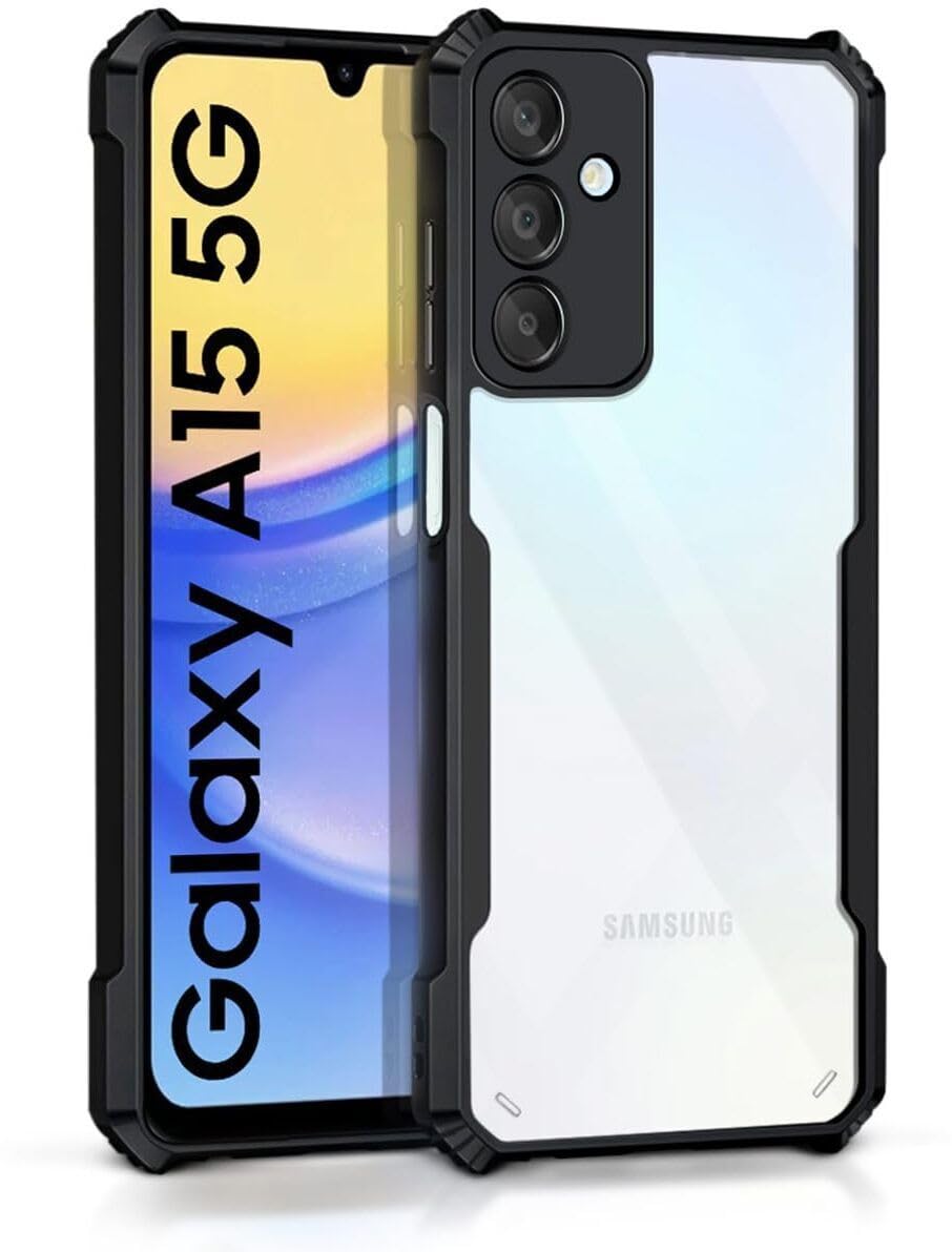 PLUGTECH Slim Shockproof Case | Matte Black Soft | Drop Protection | Precise Cutouts | Premium Mobile Cover for Samsung Galaxy A15, Samsung Galaxy A15 5G