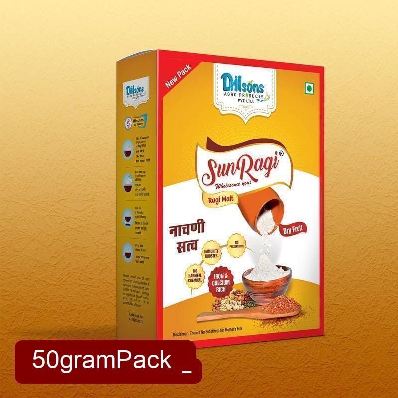 Sunragi Dry Fruit Ragi Malt (50g) | Enriched with Premium Nuts | High Energy Health Drink