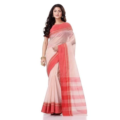 Women`s Traditional Bengal Tant Pure Handloom Cotton Saree