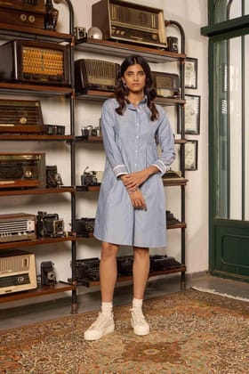 Powder Blue Tunic Dress-XS