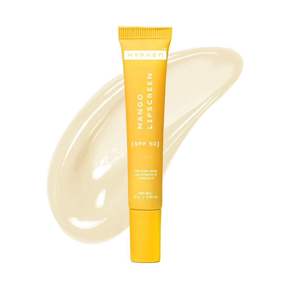 Hyphen Mango Lip Balm SPF 50 PA++++ | 2% Kojic Acid Brightening LipBalm for Dark & Pigmented Lips | 1% Vitamin E & Vitamin C | Moisturizing SPF LipBalm for Dry Lips - 10 g Hyphen Mango Lip Balm SPF 50 PA++++ | 2% Kojic Acid Brightening LipBalm for Dark &