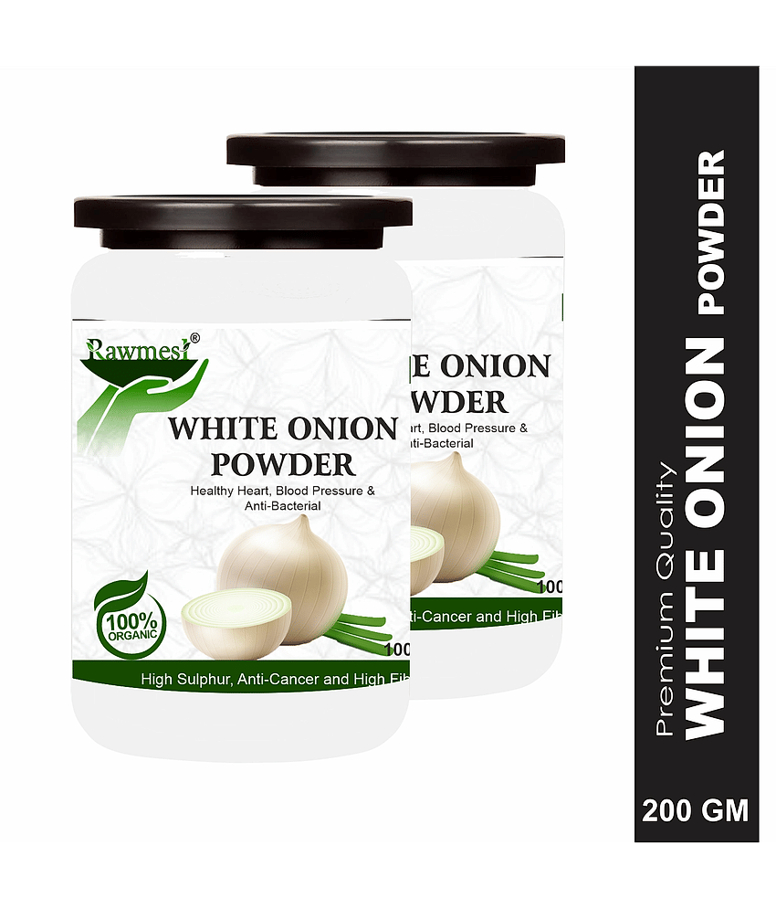 Rawmest 100% Pure White Onion For Blood Pressrue Powder 200 Gm Pack of 2