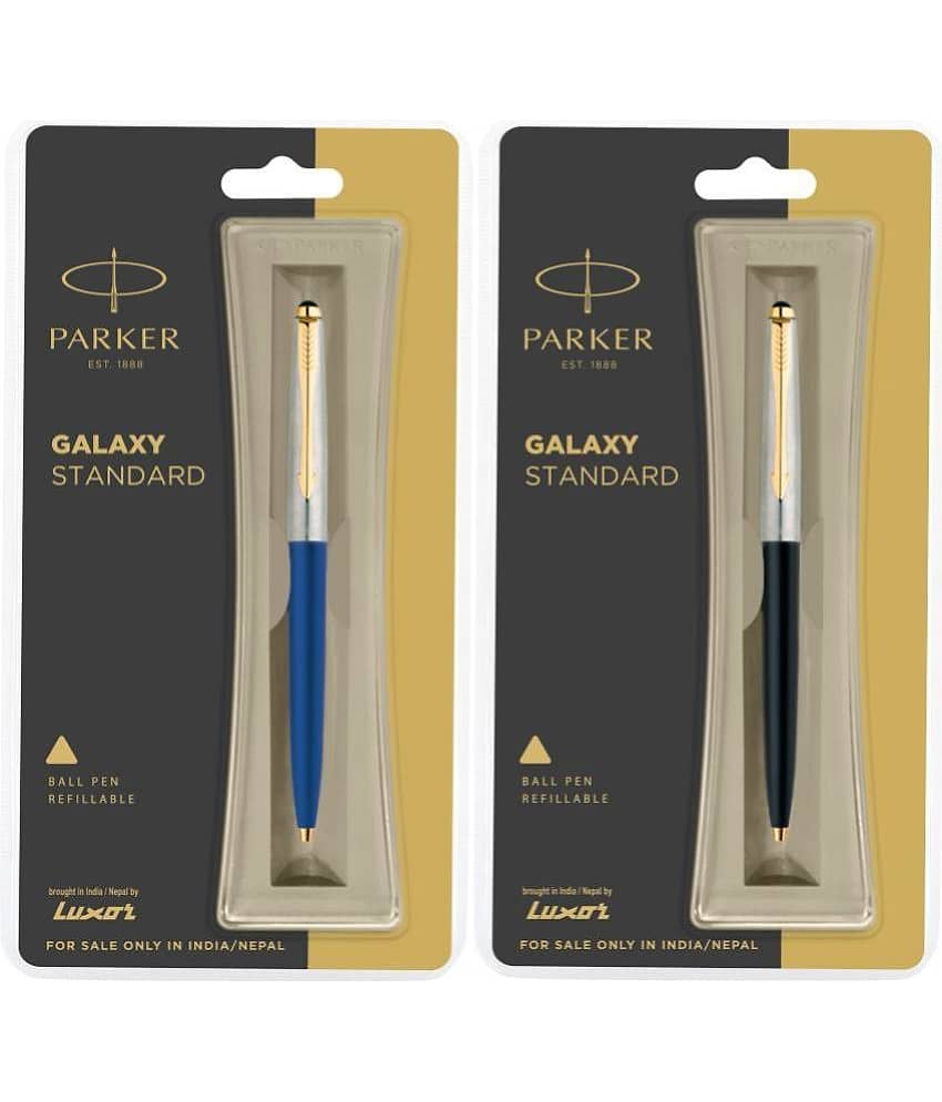 Parker Galaxy Std Multicolor Gt Ball Pen (Pack Of 2, Blue)