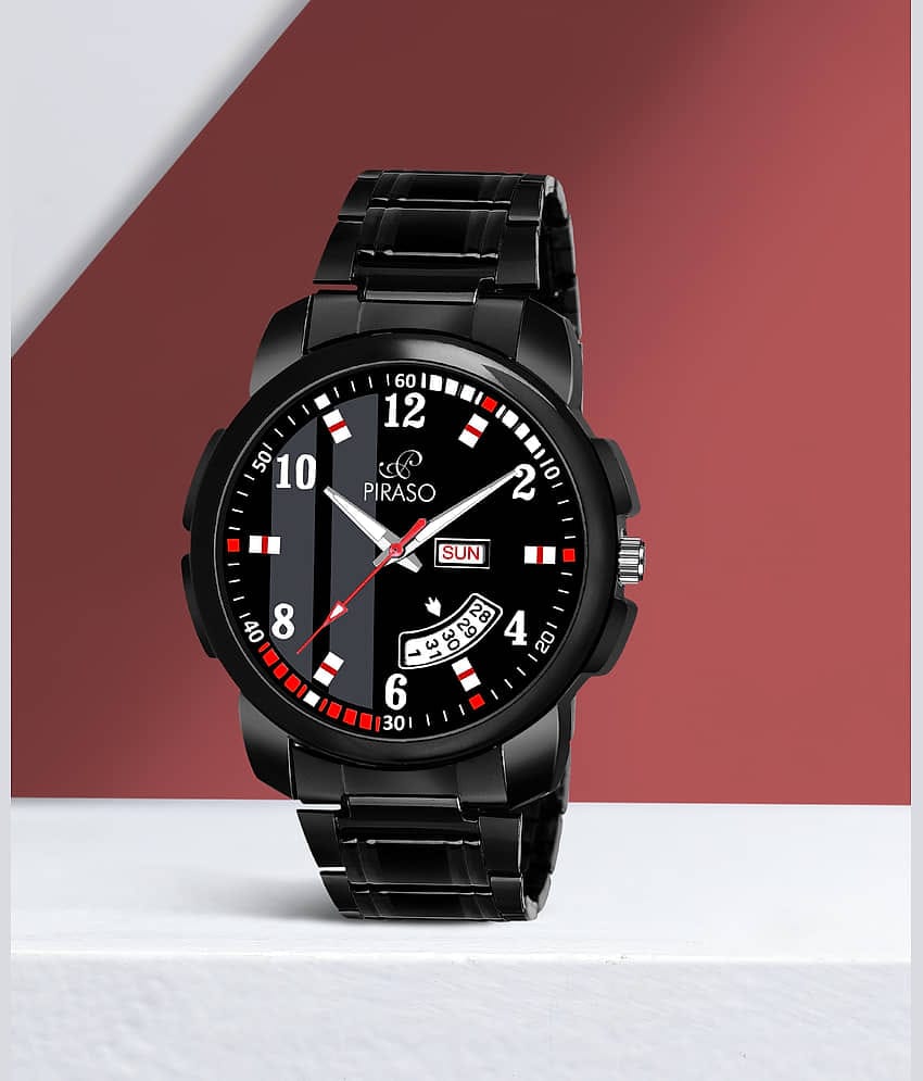 PIRASO Black Stainless Steel Analog Men's Watch