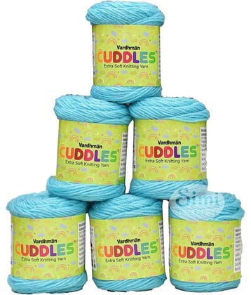 Vardhman 100% Acrylic Wool Sky 6 PC Baby Wool Ball Hand Knitting Wool/Art Craft Soft Fingering Crochet Hook Yarn-F Art-ADDC