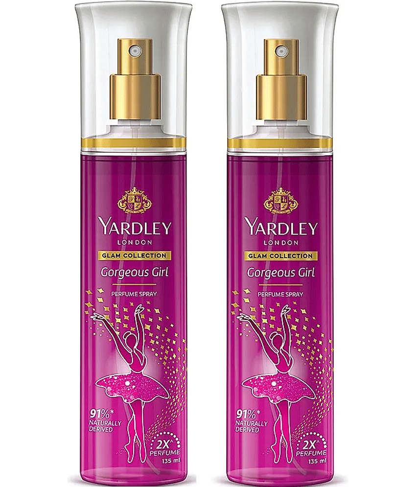 Yardley London GORGEOUS GIRLMist Spray,135 ML EACH Body Mist for Women,Unisex,Men 270 ml ( Pack of 2 )
