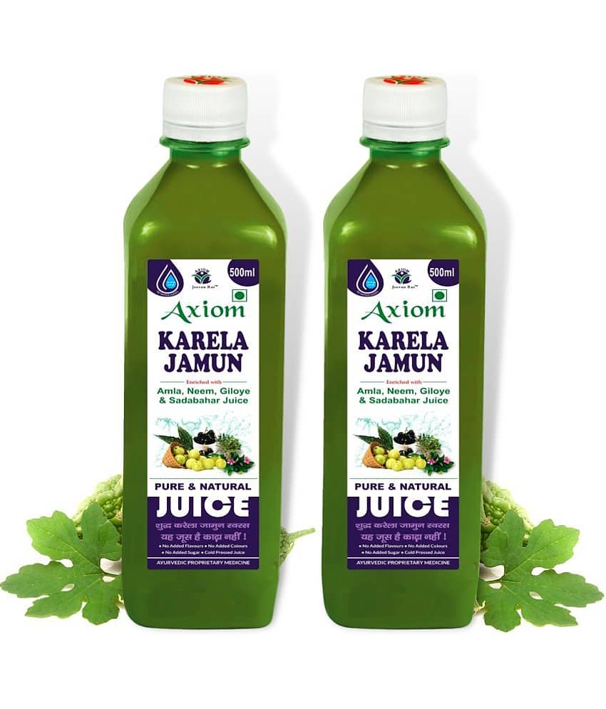Axiom Karela Jamun Juice - 500ml (Pack of 2) | Helpful for Diabetes | Enriched with Karela & Jamun Herbs