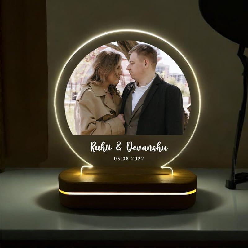 LED Photo Lamp, Marriage Gifts for Wedding, Personalised Anniversary Gift for Couples, Husband, Wife, Wedding, Birthday, Valentine's Day (Precious Love)