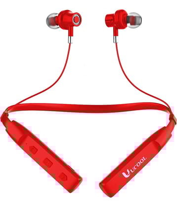 60 Hours Red Playtime Bluetooth Wireless Neckband headphones Earphone