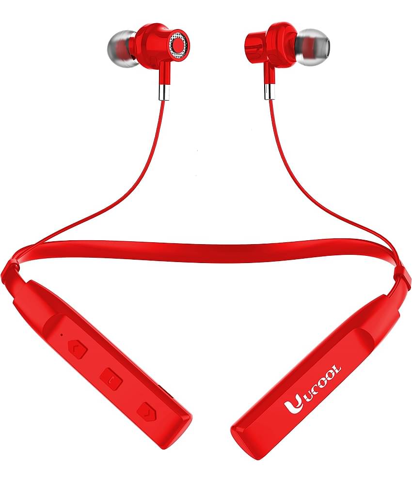60 Hours Red Playtime Bluetooth Wireless Neckband headphones Earphone