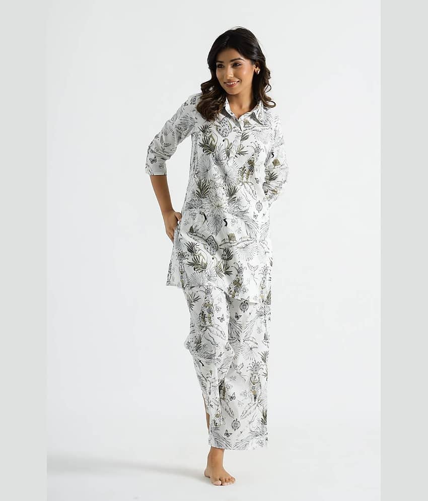 Label Flavia Women Printed Top With Trousers Co-Ord Set ( Multi Color )