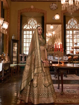 Multicolor Silk Readymade LehengaCholi with Mirrorwork