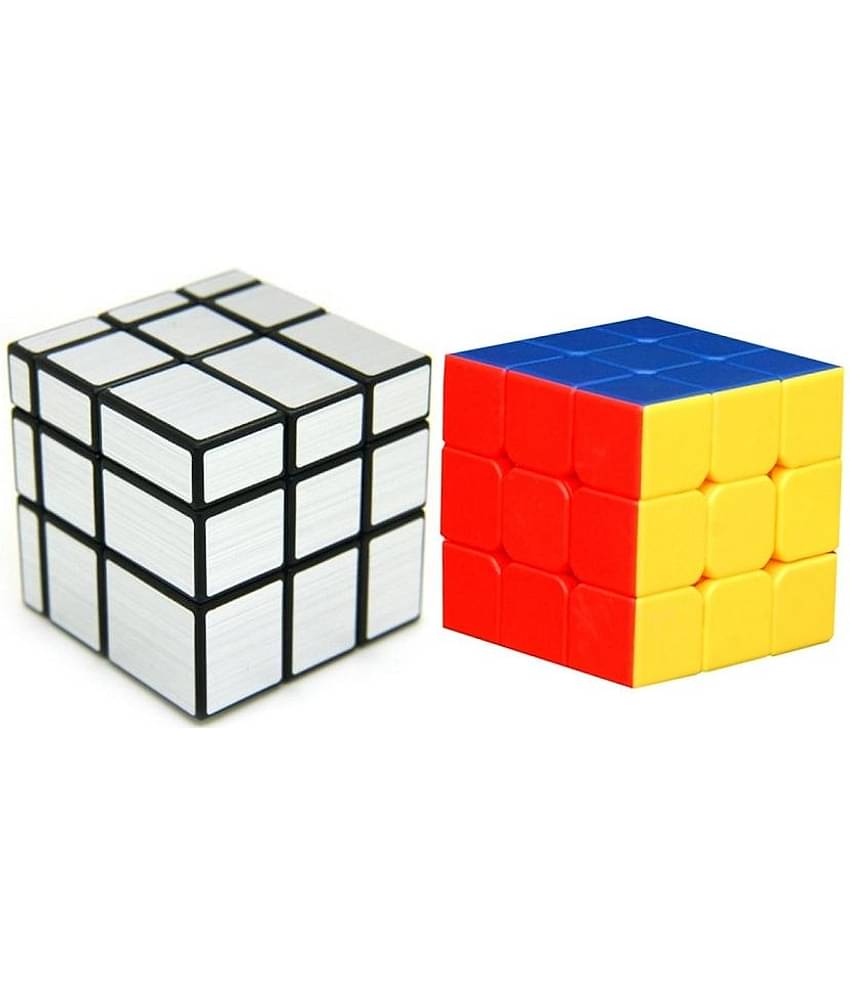 Allwin Silver Mirror Cube And Stickerless 3x3x3 Puzzle Cube Combo