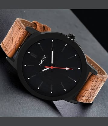Lorenz Brown PU Analog Men's Watch